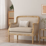 Becoming Upholstered Club Chair with Turned Leg and Carved Design