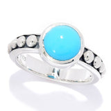 Artisan Silver by Samuel B. Sleeping Beauty Turquoise & Bead Ring