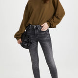 FRAME Le One High Waist Crop Skinny Jeans in Hughes , Size 2