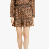 Veronica Beard Espie Floral Long Sleeve Cotton Dress in Hazel Multi Size X-Large