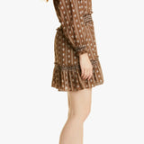 Veronica Beard Espie Floral Long Sleeve Cotton Dress in Hazel Multi Size X-Large
