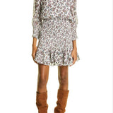 Veronica Beard Women's Vintage White Floral Chiffon Minidress Size 00