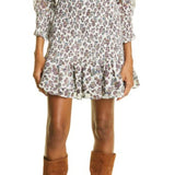 Veronica Beard Women's Vintage White Floral Chiffon Minidress Size 00