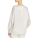 Women's Vince Split Back Silk Blouse, Size Large - Ivory