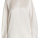 Women's Vince Split Back Silk Blouse, Size Large - Ivory