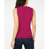 Thalia Sodi Women's Lace Zipper Front Top Pink Size Small