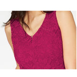 Thalia Sodi Women's Lace Zipper Front Top Pink Size Small