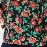 Thalia Sodi Women's Lace Up Printed Top Black Size Large