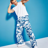 Royalty by Maluma Men's Relaxed-Fit Wave-Print Convertible Utility Pants Blue Size L