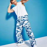 Royalty By Maluma Men's Relaxed Fit Wave Print Convertible Utility Pants Blue Size X-Large