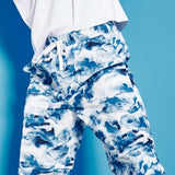 Royalty By Maluma Men's Relaxed Fit Wave Print Convertible Utility Pants Blue Size X-Large