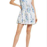 Willow Rubi Powder Blue Babydoll Minidress, Size Large
