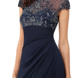 XSCAPE Women's Beaded Maxi Evening Dress Blue Size 16