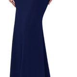XSCAPE Women's Cross Front Off The Shoulder Gown Blue Size 12