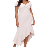 XSCAPE Women's Off The Shoulder Gown Pink Size 20W
