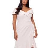 XSCAPE Women's Off The Shoulder Gown Pink Size 20W