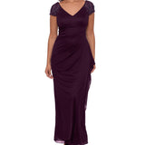 XSCAPE Women's Embellished Long Evening Dress Purple Size 12