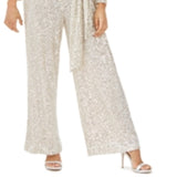 Eliza J Women's Sequinned Surplice Jumpsuit Gray Size 10 Petite