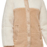 Levi's Colorblock Reversible Quilted & Fleece Liner Jacket In Sesame Size Small