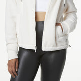 Marc New York Women's Faux Fur Bubble Jacket With Hood White Size Small