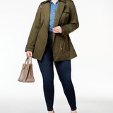 Michael Kors Women's Zip Trench Coat Green Size 3X