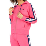 Tommy Hilfiger Women's Sport Logo Zip Hoodie Pink Size X-Large