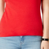 Tommy Hilfiger Women's V Neck T-Shirt Red Size Medium
