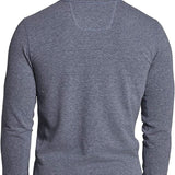 The North Face Men's Tnf Terry Ls Henley Heather Sweatshirt Blue Size Small