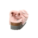 Birkenstock Papillio Teddy Crystal Rose Arizona Big Buckle Shearling Size 7