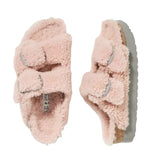 Birkenstock Papillio Teddy Crystal Rose Arizona Big Buckle Shearling Size 7