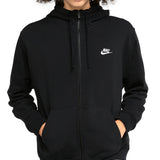 Nike Men's Large Black Full-Zip Sportswear Club Fleece Hoodie