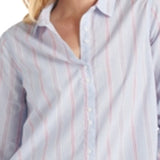 Lucky Brand Women's Classic Stripe Button Up Shirt Blue Size X-Large