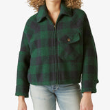 Lucky Brand Women's Plaid Jacket Green Size Large