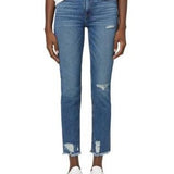 Hudson Jeans Nico Distressed Crop Straight Leg Jeans In Sea Glass Size 32