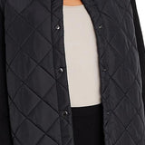 Eileen Fisher Women's Mixed Media Stand Collar Jacket Black Size Large
