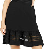Michael Kors Women's Mesh Inset Printed Dress Black Size Large