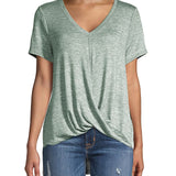 Calvin Klein Women's Draped High Low Top Green Size Small