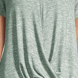 Calvin Klein Women's Draped High Low Top Green Size Small
