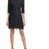 Kensie Women's Lace Sheath Dress Black Size 14