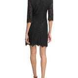 Kensie Women's Lace Sheath Dress Black Size 14
