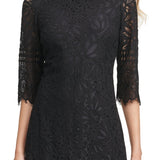 Kensie Women's Lace Sheath Dress Black Size 14