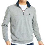 Nautica Men's J Class Classic Fit Quarter Zip Fleece Sweatshirt Gray Size X-Small