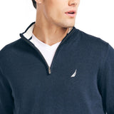 Nautica Men's Navtech Performance Classic Fit Solid Quarter Zip Sweater Blue Size XXX-Large