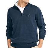 Nautica Men's Navtech Performance Classic Fit Solid Quarter Zip Sweater Blue Size XXX-Large