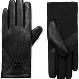 Isotoner Signature Unisex Sleekheat Stretch Leather Touchscreen Gloves Black Size Regular