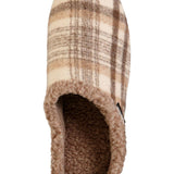 Isotoner Men's Plaid Hoodback Slipper Beige