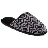 Isotoner Men's Wallace Fair Isle Clog Slippers Black