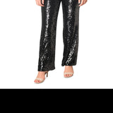 Dress The Population Women's Black Sequin V Neck Jumpsuit Size Medium