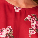 Vince Camuto Women's Vermillion Floral Smocked Waist Top Size Medium