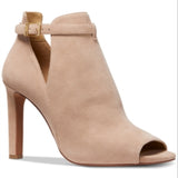 MICHAEL Michael Kors Lawson Open Toe Bootie in Dark Camel Suede Size 7